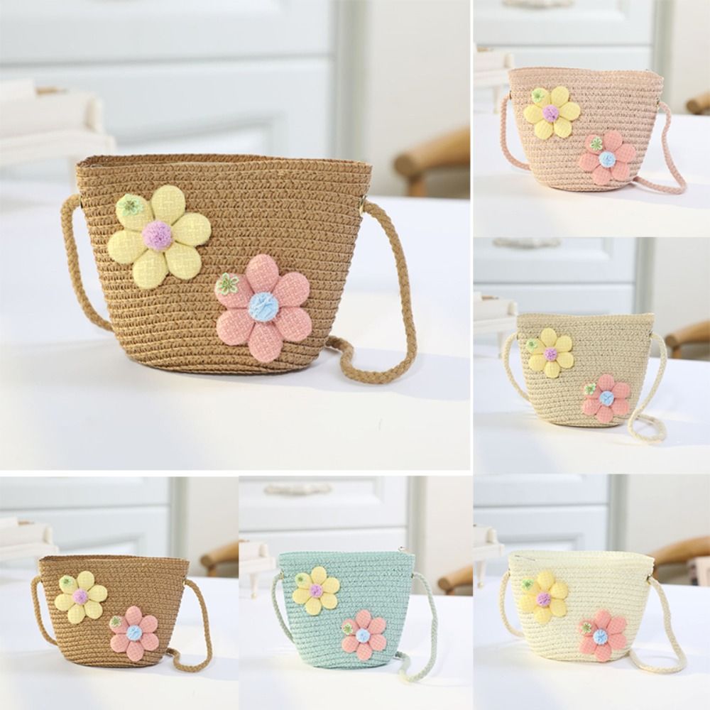 Gardening Tools Girls - Borsa a tracolla in paglia intrecciata