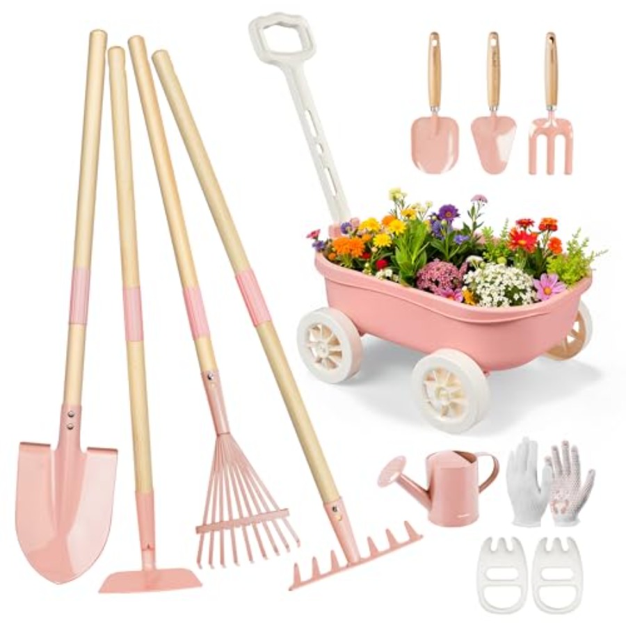 Gardening Tools Japan - Set da Giardinaggio con Carriola, Kit