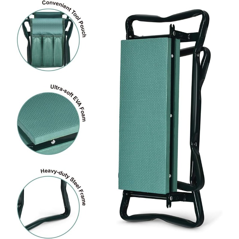 Gardening Tools Kit For Sale - Sgabello da Giardino Pieghevole 2-in-1 con