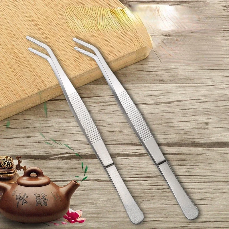 Gardening Tools Long - Pinzette per alimenti addensate in acciaio