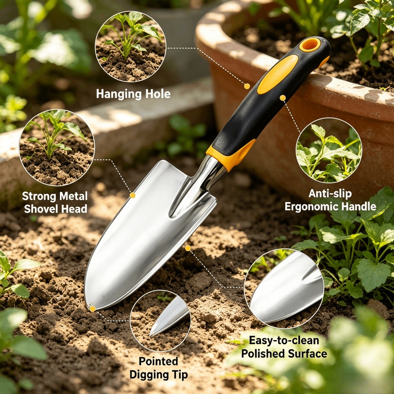 Gardening Tools Trowel - Paletta da Giardino in Acciaio Inossidabile