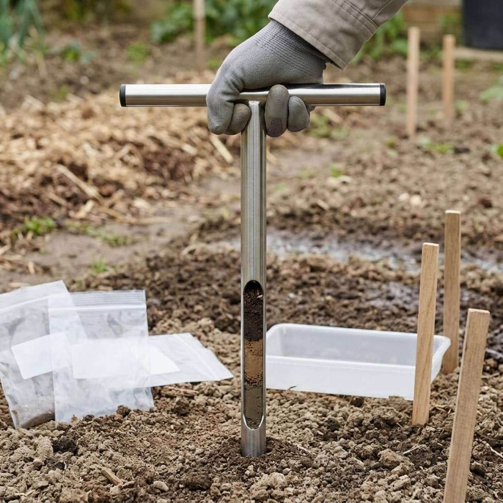 Gardening Tools Long - Campionatore di Terreno in Acciaio Inossidabile