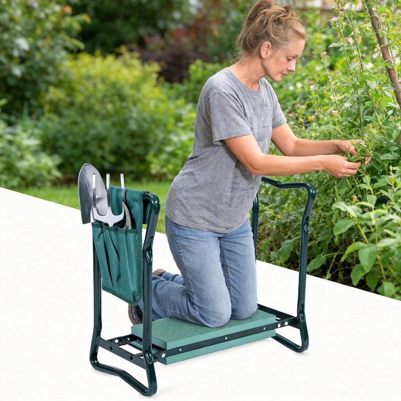 Gardening Tools Kit For Sale - Sgabello da Giardino Pieghevole 2-in-1 con